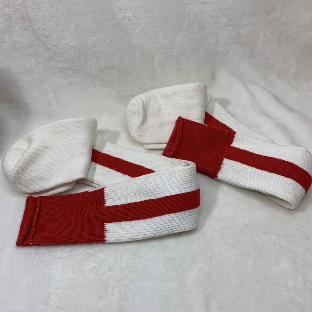 Lot Of 2 New Twin City Baseball Softball 2N1 Red White Stirrup Socks Size 10-11